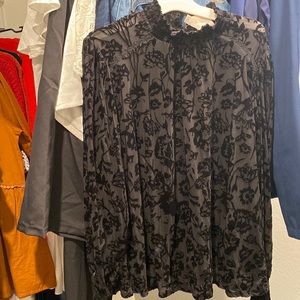 velvet black blouse